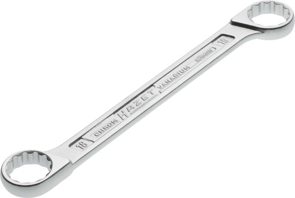 Hazet dubbele ringsleutel, buiten dubbel zeskant tractieprofiel, 18x19mm, 610N-18X19