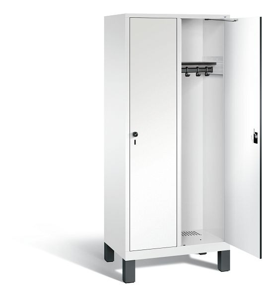 C+P Evolo kleerkast, H1850xW810xD500mm, kleur: verkeerswit / decor wit, 48010-22 S10551