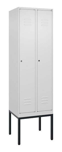 C+P luierkluis Classic PLUS met middenwand, frame, 2 vakken, 2120x600x500mm, 9016/9016, cilindersloten, 0800307-20F S10029