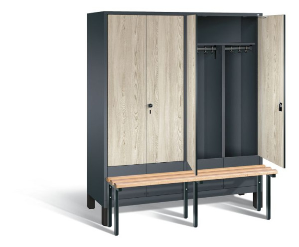 C+P zwart wit kastje Evolo, H1850xB1590xD815mm, kleur: antracietgrijs / Sen ash decor, 48032-42 S10084