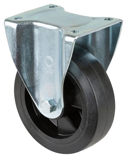 BS Rollen zwaarlastwiel, bokwiel, wielbreedte 50 mm, wiel-Ø 160 mm, draagvermogen 250 kg, zwarte elastische banden, kunststof, rollager, L610.B60.160