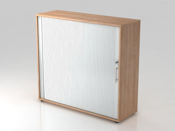 Hammerbacher rolluikkast horizontaal, 3OH 120cm relinggreep walnoot/zilver, 120x40x110 cm (BxDxH), V1733S/N/S/RE