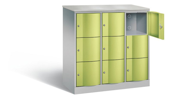 C+P lockerkast Resisto, H1255xB1148xD540mm, kleur: wit aluminium / virid groen, 8573-372 S10717