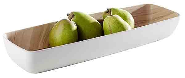 APS GN 2/4 kom -FRIDA-, 53 x 16,2 cm, hoogte: 7,5 cm, melamine, binnenkant: houtlook, buitenkant: wit, 84564