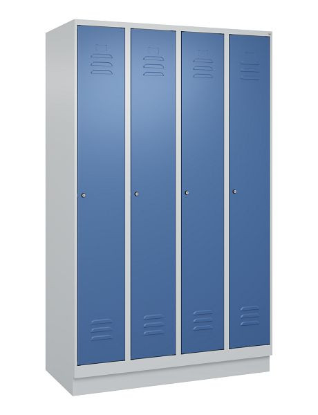 C+P luierkluis Classic PLUS, onderbouw, 4 vakken, 1950x1200x500mm, 7035/5023, cilindersloten, 080020-40 S10020