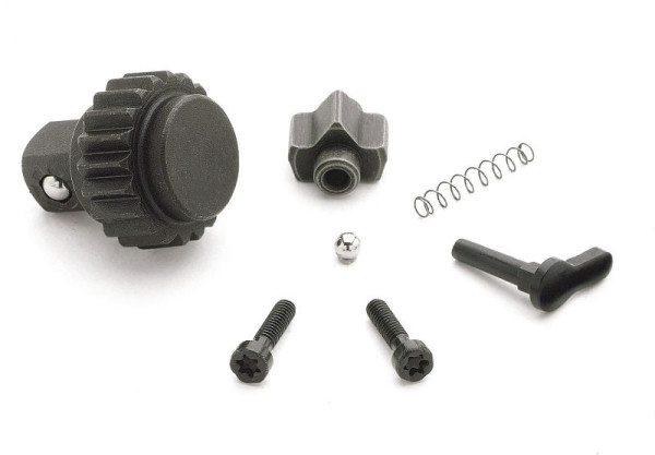 Hazet reserveonderdelenset ratelwiel, 6,3 = 1/4" aandrijfvierkant bestaande uit: ratelwiel, blokkeerstuk, schakelhefboom, schroeven, kogel, drukveer, 863P/7N