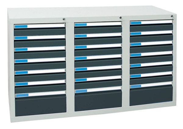 stumpf ladekast serie ESTA, RAL 7035/7016, 21 laden (18x100, 3x200 mm), 7603271