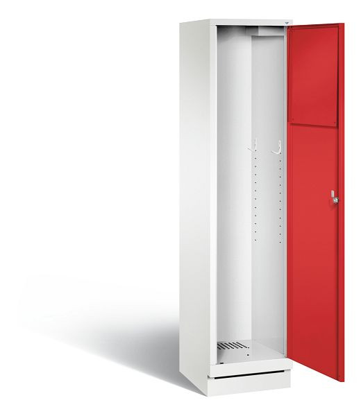C+P wasverzamelkast Evolo, H1800xB420xD500mm, kleur: verkeerswit / vuurrood, 48170-210 S10331