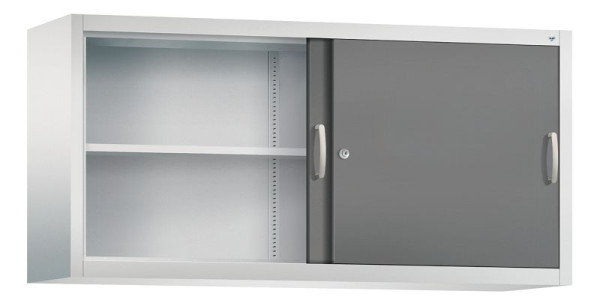 C+P bovenkast Acurado, H790xB1600xD400mm, kleur: lichtgrijs / vulkaangrijs, beugelgreep, 2 niveaus, 2145-00 S10100