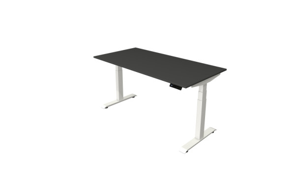 Kerkmann sta-/zittafel Move 4 nieuw 160 x 80 cm frame wit, tafelblad antraciet, 10090613