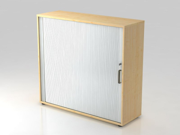 Hammerbacher rolluikkast horizontaal, 3OH 120cm gestreepte greep esdoorn/zilver, 120x40x110 cm (BxDxH), V1733S/3/S/SG