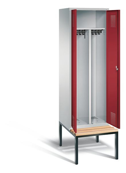 C+P zwart wit kastje Evolo, H2090xW610xD815mm, kleur: lichtgrijs/robijnrood, 48052-20 S10056