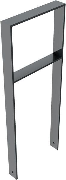 Schake leunbeugel van platstaal 80 x 12 mm, met dwarsbalk, totale breedte: 450 mm, thermisch verzinkt en gecoat DB 703, 453_045B