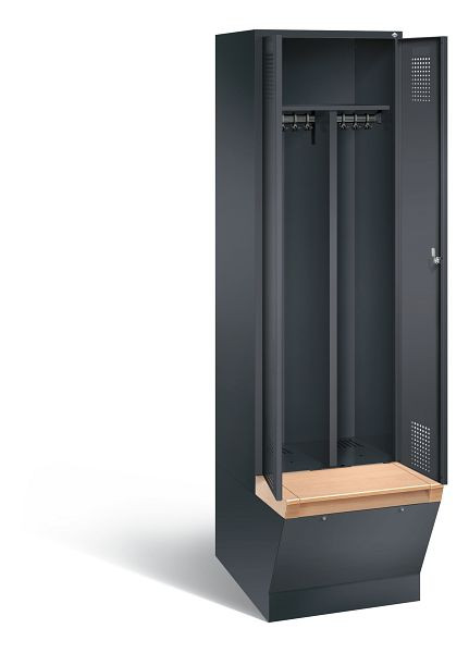 C+P zwart wit kastje Evolo, H2090xW610xD815mm, kleur: zwart-grijs, 48056-20 S10314