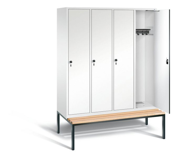 C+P Evolo kleerkast, H2090xB1590xD815mm, kleur: verkeerswit / decor wit, 48050-42 S10361