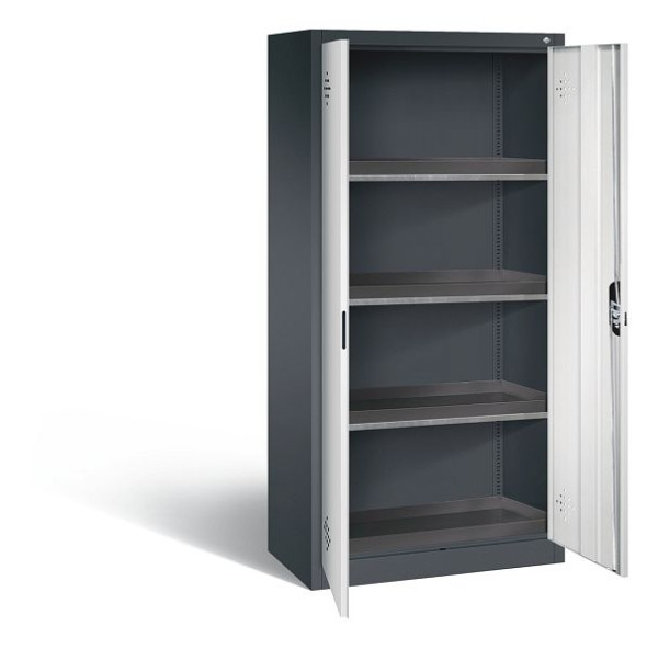 C+P klimaatkast Acurado, H1950xW930xD500mm, kleur: zwartgrijs/lichtgrijs, verzonken handgreep, 8921-316 S10144
