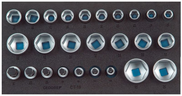 GEDORE leeg schuiminzetstuk, set dopsleutelinzetstukken 1/2'', zeskant, CT, 2322323