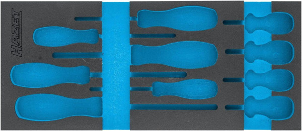 Hazet 2-componenten zacht schuim inleg, voor 163-516/10 Afmetingen / lengte: 392 mm x 172 mm Organisatiesysteem maat: 1/3+ (172 x 392 mm), 163-516L
