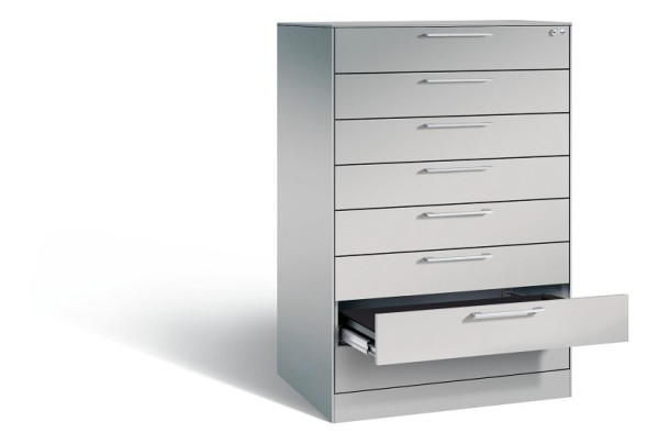C+P archiefkast Asisto, H1310xB800xD600mm, kleur: wit aluminium, beugelgreep, 146223-824 S10007