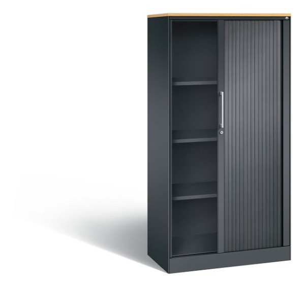 C+P rolluikkast Asisto, H1639xB800xD435mm, kleur: zwart-grijs, beugelgreep, 4 niveaus, 143013-000 S10070