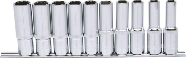 KS Tools 1/2" CHROMEplus 12-kant dopsleutelset, lang, 10-delig, 10-19mm, 918.0660
