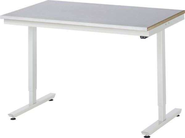 RAU werktafel serie adlatus 150 (elektrisch in hoogte verstelbaar), werkblad met plaatstalen bekleding, 1250x720-1120x800 mm, 08-AT-125-080-S