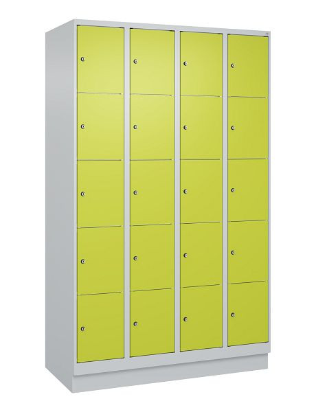 C+P lockerkast Classic PLUS, onderstel, 4 vakken met elk 5 vakken, 1950x1200x500mm, 7035/0024, 080020-405 S10004
