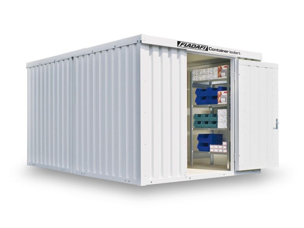 FLADAFI materiaalcontainercombinatie, model IC 1340, geïsoleerd, 3.050 x 4.340 x 2.500 mm