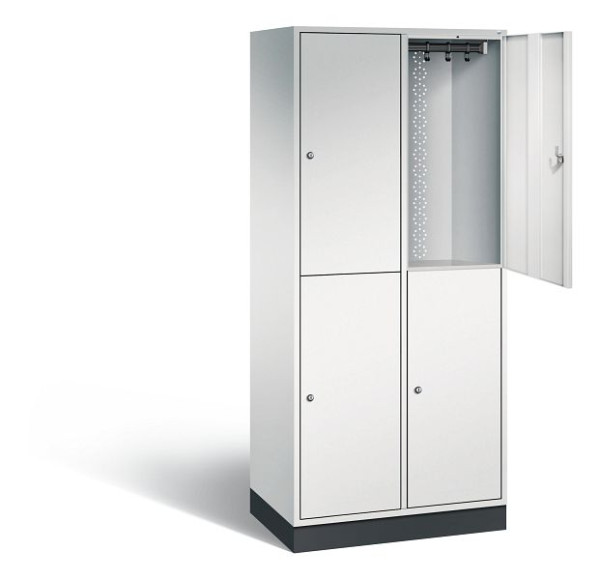 C+P locker dubbellaags XL Intro, H1950xB820xD490mm, kleur: lichtgrijs, 8270-202 S10009