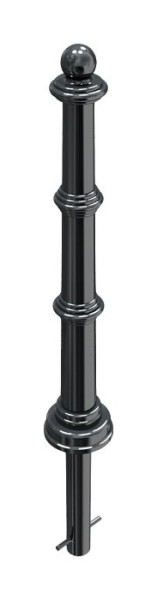Schake aluminium stijlpaal serie 495B, stationair, voor betonverankering met grondanker, totale lengte ca. 1300 mm, zonder oog, 495B