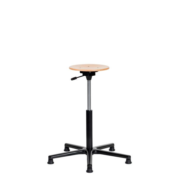 SOFAME werkkruk NATUR met glijders, zithoogte 52-78 cm, aluminium onderstel, W050010006