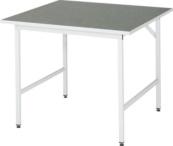 RAU Jerry serie werktafel (3030) - in hoogte verstelbaar, werkblad met linoleum/universele bekleding, 1000x800-850x1000 mm, 06-500L10-10.12