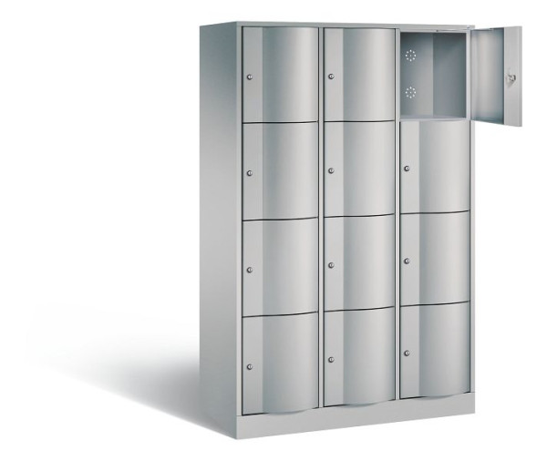 C+P lockerkast Resisto, H1950xB1148xD540mm, kleur: wit aluminium, 8470-372 S10119