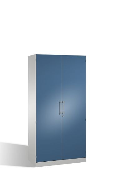 C+P vleugeldeurkast Asisto, H1980xB1000xD435mm, kleur: lichtgrijs / verre blauw, beugelgreep, 5 niveaus, 141002-000 S10257
