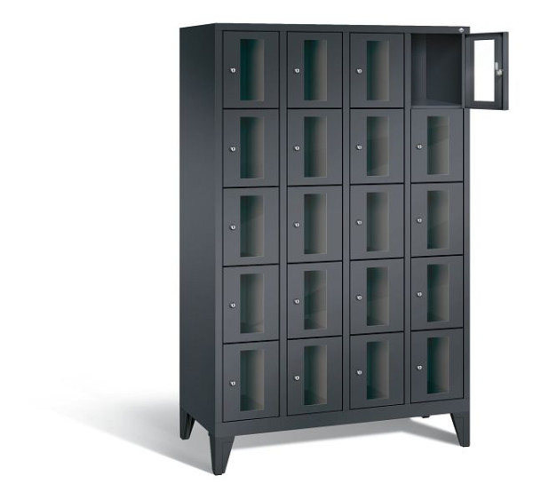 C+P lockerkast Classic, H1850xB1190xD500mm, kleur: zwart-grijs, 8010A405 S10015