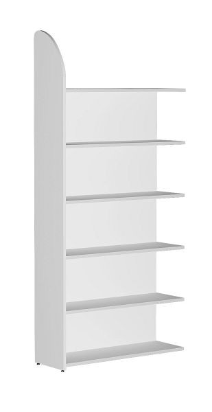 Kerkmann DANTE plankenveld 2250 x 100 mm met achterwand, 6 planken, wit, 50973710