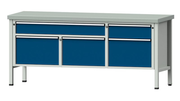 ANKE werkbanken kistwerkbank, model 280 V, 2000 x 700 x 900 mm, RAL 7035/5010, ZBP 50 mm, 304.515