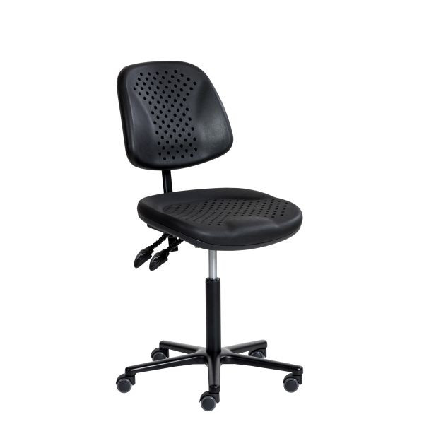 SOFAME werkstoel AIRPLUS met wielen, zithoogte 52-72, met zitdiepteverstelling, aluminium onderstel, W050030015
