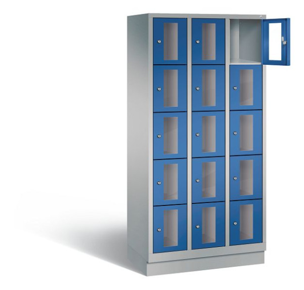 C+P lockerkast Classic, H1800xB900xD500mm, kleur: wit aluminium / gentiaanblauw, 8020A305 S10011