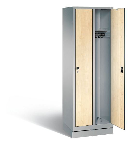 C+P Evolo garderobe, H1800xW610xD500mm, kleur: wit aluminium / Donau esdoorn decor, 48020-20 S10959