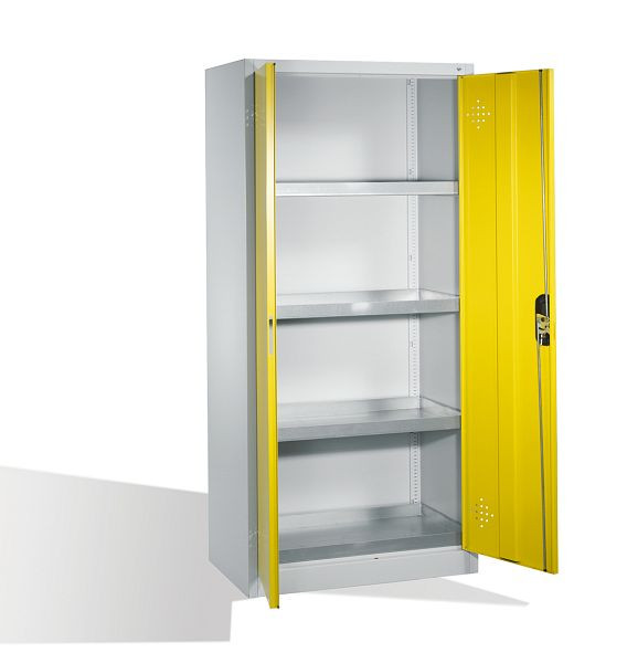 C+P klimaatkast Acurado, H1950xW930xD500mm, kleur: lichtgrijs/verkeersgeel, verzonken handgreep, 8921-315 S10254