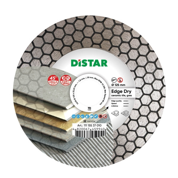 Distar diamantdoorslijpschijf 1A1R 125 Edge Dry, 11115537010