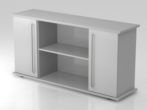 Hammerbacher dressoir 2 deuren 166cm chroom handgreep grijs/grijs, 166,1x44,8x84 cm (BxDxH), VSB2T/5/5/CE