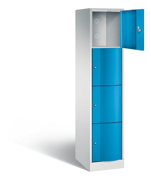 C+P lockerkast Resisto, H1950xB396xD540mm, kleur: lichtgrijs / lichtblauw, 8470-172 S10012