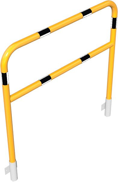 Schakedeflectorstang van staalbuis Ø48mm, breedte: 1200mm, totale hoogte: 1200mm, met dwarsbalk, thermisch verzinkt, voor wandmontage, 448_23WBG