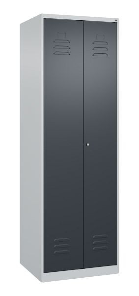 C+P multifunctionele kast Classic PLUS, C was-/garderobekast Classic PLUS, 2 vakken, 1850x600x500mm, 7035/7016, cilinderslot, 080600-20 S10020