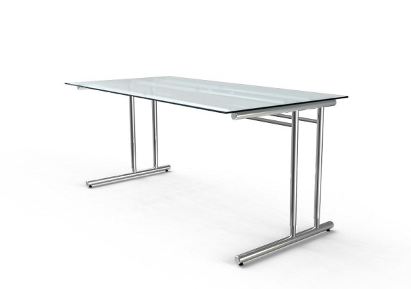Kerkmann bureau B 1600 x D 800 x H 680-820 mm, Artline, glas, 11764982