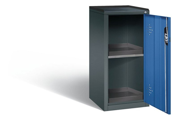 C+P klimaatkast Acurado, H1000xB502xD500mm, kleur: antracietgrijs / gentiaanblauw, verzonken handgreep, 8721-316 S10042