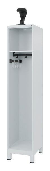 C+P Evolo brandweerkast, model EXPERT, 1 compartiment, H1850B400T500 mm, lichtgrijs, voeten, 0491015-12 S10006