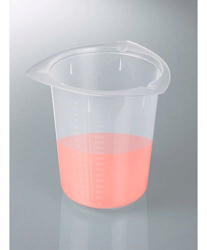 DENIOS universele maatbeker van PP, met schenktuit, 1000 ml, VE: 12 stuks, 281-787